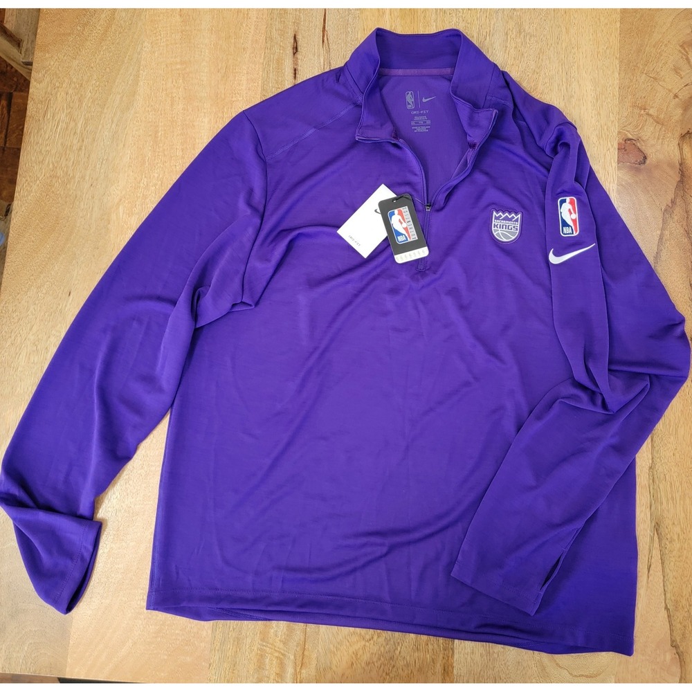 NIKE Sacramento Kings NBA Licensed Dri-FIT 1/4 Zip Pullover Purple Mens XXL NWT